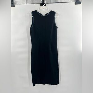 SULA black sheath dress with blue trim size M